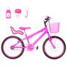 Bicicleta Infantil Feminina Aro 20 Alumínio Colorido + Kit Passeio e Cadeirinha Flexbikes Pink - 6
