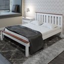Ver imagem 1 de Cama Casal Madeira Maciça Branco C/ Moldura Honey Woodstore