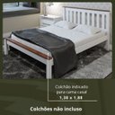 Ver imagem 4 de Cama Casal Madeira Maciça Branco C/ Moldura Honey Woodstore