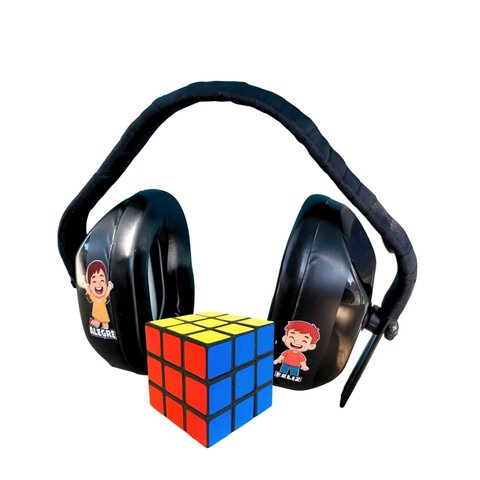 Abafador de Ruido Preto 12 Db Arco Super Autista + Cubo Mágico Exclusivo