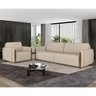 Conjunto Sofá 3 Lugares e Poltrona Aaron Linho Bege - Sallar Home - 1