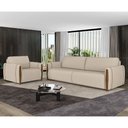 Ver imagem 1 de Conjunto Sofá 3 Lugares e Poltrona Aaron Linho Bege - Sallar Home