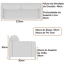 Ver imagem 4 de Conjunto Sofá 3 Lugares e Poltrona Aaron Linho Bege - Sallar Home