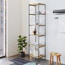 Ver imagem 2 de Estante C/06 Prateleiras 186x45x33cm Tub Tueh1846 Lâmina Mel - Est.preta Lâmina Mel / Est.preta