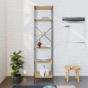 Ver imagem 4 de Estante C/06 Prateleiras 186x45x33cm Tub Tueh1846 Lâmina Mel - Est.preta Lâmina Mel / Est.preta