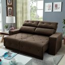 Ver imagem 1 de Sofá Retrátil/Reclinável Belga 1,80m Suede Velut com Molas no Assento