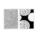 Ver imagem 1 de Kit 2 Quadros com Moldura Geométrico Formas Decoração Sala