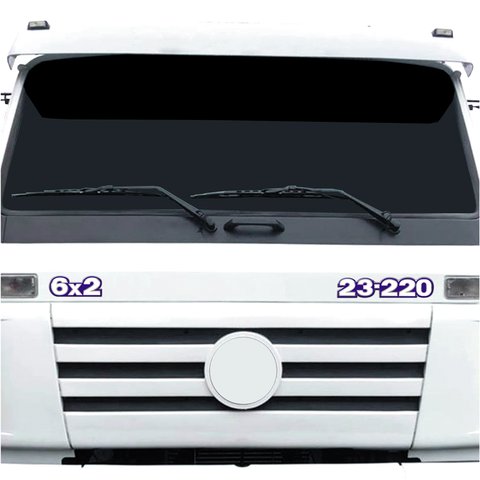 Kit Adesivos Vw 23-220 6x2 Cummins Resinados Etiquetas R878 Teu Adesivo Preto