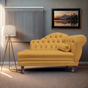 Ver imagem 2 de Recamier Sofá Esquerdo Larissa 120cm Sala Veludo Mostarda - Incasa Decor