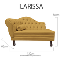 Ver imagem 6 de Recamier Sofá Esquerdo Larissa 120cm Sala Veludo Mostarda - Incasa Decor