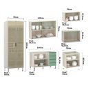 Ver imagem 3 de Armário de Cozinha Compacta 6 Peças sem Tampo de 120cm Legno Crema com Verde Luci Luciane Móveis