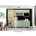 Ver imagem 2 de Armário de Cozinha Compacta 6 Peças sem Tampo de 120cm Legno Crema com Verde Luci Luciane Móveis