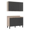 Cozinha Modulada Firenze Fi0010 Avena Grafito - Demóbile - 2
