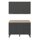 Ver imagem 1 de Cozinha Modulada Firenze Fi0010 Avena Grafito - Demóbile