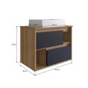 Ver imagem 3 de Gabinete para Banheiro Suspenso 60cm com 2 Gavetas Mel Preto Lvp03 Versato Nova Móbile