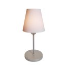 Ver imagem 1 de Abajur Cabeceira para Quarto Cone Vivare Md-2005 Cúpula em Tecido Cone - Bivolt - Cinza / Branco - B