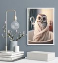 Ver imagem 2 de Quadro Decorativo para Banheiro Corujinha 33x24cm:madeira Branca