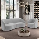 Ver imagem 1 de Kit Sofá 4 Lugares Eron 240cm com Poltrona Giratória Angelina M03 Veludo Cinza - Lyam Decor