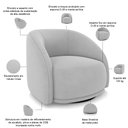 Ver imagem 4 de Kit Sofá 4 Lugares Eron 240cm com Poltrona Giratória Angelina M03 Veludo Cinza - Lyam Decor