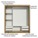 Ver imagem 5 de Guarda-Roupa Casal Madesa Lyon Plus 3 Portas de Correr com Espelhos 4 Gavetas Rustic/Preto Cor:Rusti