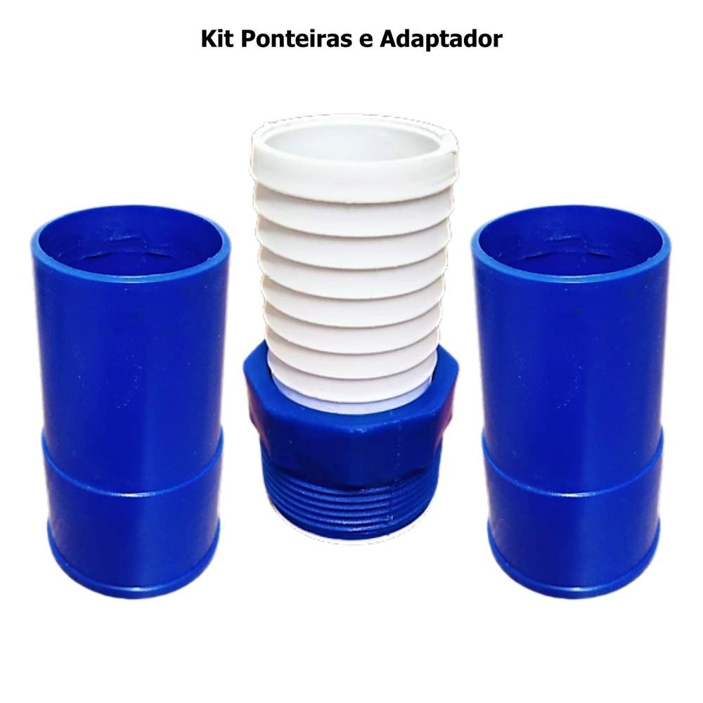 Kit 2 Ponteiras 1 Adaptador Mangueira Piscina Eco - 4