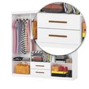 Ver imagem 6 de Guarda-Roupa Solteiro com 6 Portas e 2 Gavetas 153cm Multimóveis CR35568 Branco