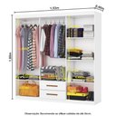 Ver imagem 4 de Guarda-Roupa Solteiro com 6 Portas e 2 Gavetas 153cm Multimóveis CR35568 Branco