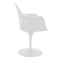 Cadeira Design Saarinen Pelegrin Pel-1866H Giratória Branca em Abs com Apoio de Braço - 3 Cadeira Design Saarinen Pelegrin Pel-1866H Giratória Branca em Abs com Apoio de Braço - 3
