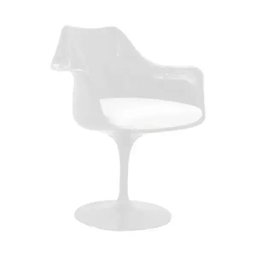 Cadeira Design Saarinen Pelegrin Pel-1866H Giratória Branca em Abs com Apoio de Braço - 1 Cadeira Design Saarinen Pelegrin Pel-1866H Giratória Branca em Abs com Apoio de Braço - 1
