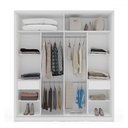 Ver imagem 3 de Guarda-roupa Casal Porto 2 Portas 2 Gavetas com Espelho Branco/cinza - Politorno