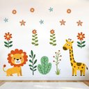 Ver imagem 2 de Adesivo de Parede Safari Flores Jardim Decoração Infantil