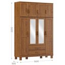 Ver imagem 4 de Guarda Roupa 8 Portas 2 Gavetas com Espelhos Cobre Imbuia - Fn