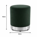 Ver imagem 2 de Puff com Rodapé Prata Verde Veludo - Let Móveis