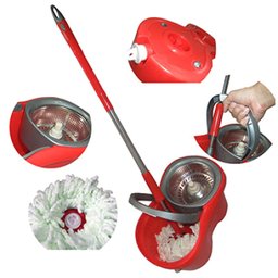 Balde Mop Esfregao Inox Centrifuga De Limpeza Para Casa Vermelho (BSL-MOP-3) - 1