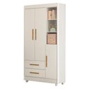 Ver imagem 7 de Berço Americano Carinho com Guarda Roupa Flocos Branco Acetinado - Tigus