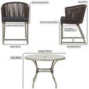Ver imagem 2 de Mesa com 6 Cadeiras de Jantar Roma 120cm e Noronha em Alumínio Fendi Corda Náutica Estofado 11 Trama