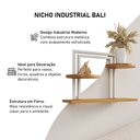 Ver imagem 4 de Nicho Bali Industrial para Sala Quarto e Escritório com Estilo Moderno - Ferro Branco Tampo Freijó
