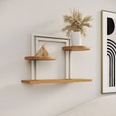 Ver imagem 3 de Nicho Bali Industrial para Sala Quarto e Escritório com Estilo Moderno - Ferro Branco Tampo Freijó