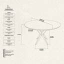 Ver imagem 3 de Sala de Jantar 4 Lugares Mesa Redonda em Madeira Maciça com Cadeiras Wishbone Espresso Móveis Marrom/Cinamomo/Bege