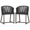 Ver imagem 1 de 2 Cadeiras de Jantar Área Noronha em Alumínio com Pintura Marrom Corda Náutica E11 Trama Original