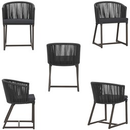 2 Cadeiras de Jantar Área Noronha em Alumínio com Pintura Marrom Corda Náutica E11 Trama Original - 5