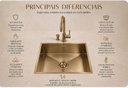 Ver imagem 6 de Cuba Gourmet Lisboa Dourada 40cm Aço Inox 304 Luxo Goldenx