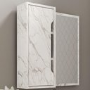 Ver imagem 1 de Espelheira para Banheiro BN3648 Mármore Branco 60x60cm Tecnomobili