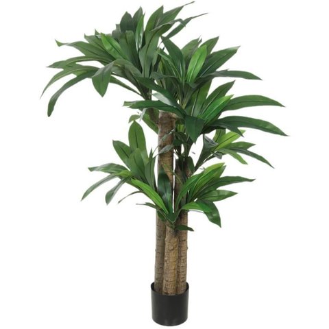 Planta Artificial Arvore Dracena Pau D'agua Real Toque C/pote Pu X130 Verde 1,3m