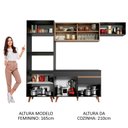 Ver imagem 6 de Armário de Cozinha Completa 260cm Preto/rustic Reims Madesa Xb01
