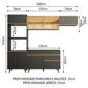 Ver imagem 4 de Armário de Cozinha Completa 260cm Preto/rustic Reims Madesa Xb01
