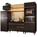 Ver imagem 3 de Armário de Cozinha Completa 260cm Preto/rustic Reims Madesa Xb01