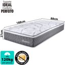 Ver imagem 4 de Colchão Solteiro Molas Ensacadas e Pillow Top de Espuma Viscoelástico 88x188x27cm BF Colchões