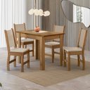 Ver imagem 1 de Conjunto Sala de Jantar Mesa Bellagio 108cm com 4 Cadeiras Clara Yescasa Carvalho