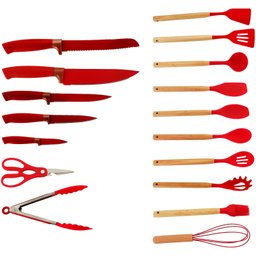 Kit Utensílios de Cozinha 19 Peças Tábua de Silicone - 2